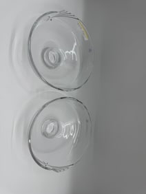 Pair of Crystal Glass Bowls with Pedestal Base