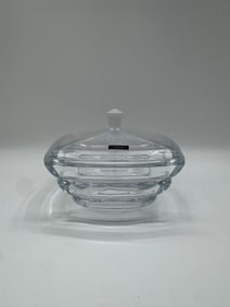 Vintage Val St. Lambert Crystal Candy Dish with Lid