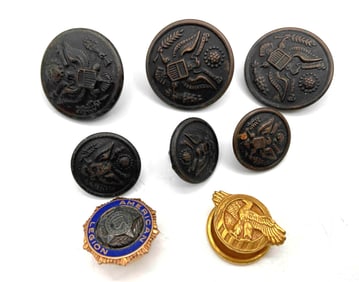 An Assortment of United States Military Buttons.
