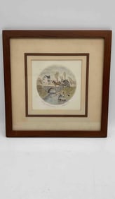 Original etching by Ed Gifford, titled "Along paint creek". Colored by the artist.