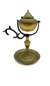 Antique Brass Whale Oil Lamp