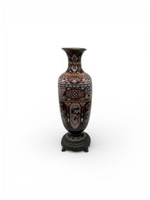 Cloisonné Enamel Floor Vase on Stand – Asian Decorative Art