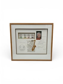 Mixed Media Shadow Box Artwork with Caricatures and Musical Motif