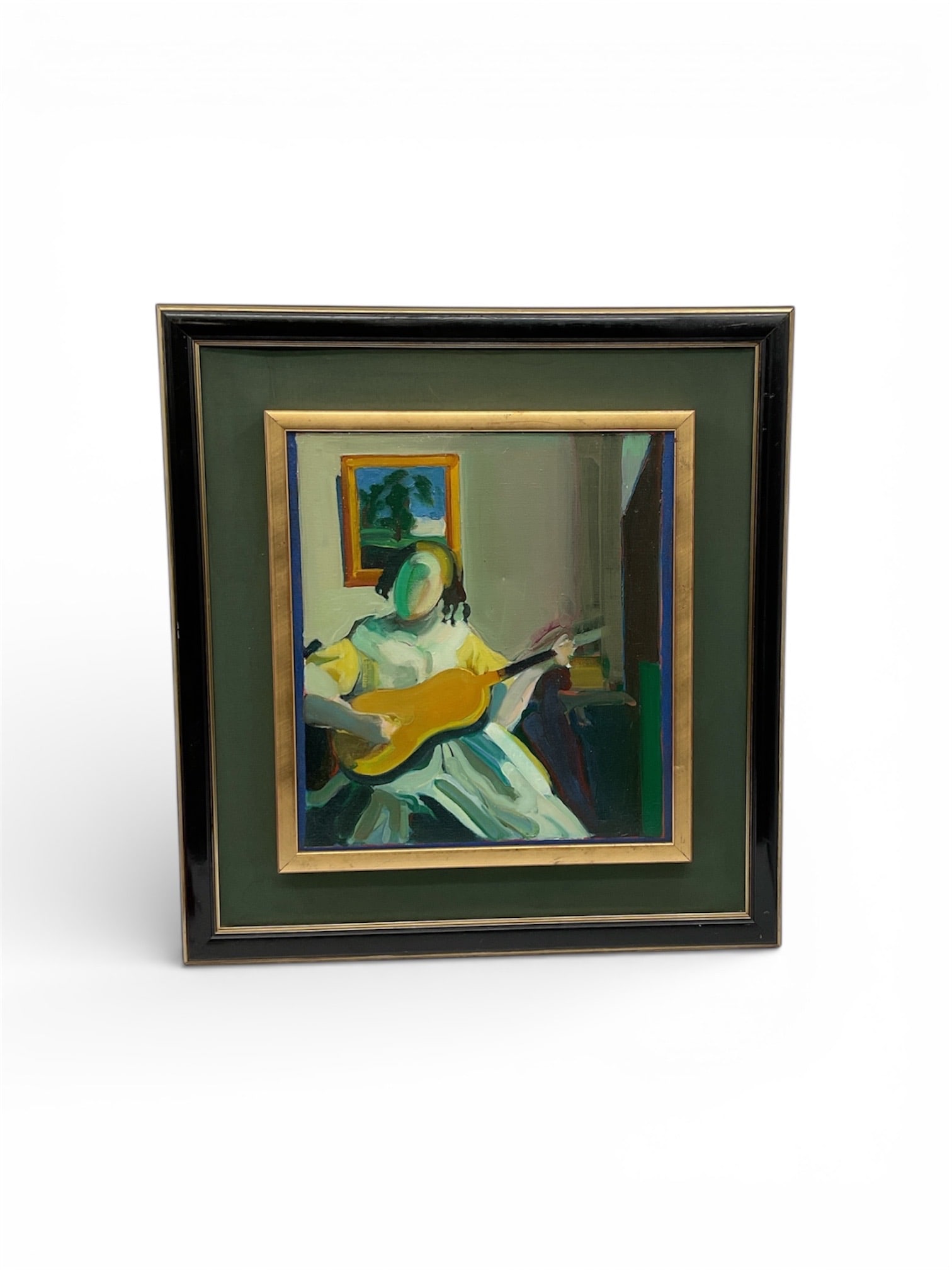 Charles Field (American, 20th C.) Oil on Canvas Figurative Interior, Signed & Dated 1980 (1 of 3)