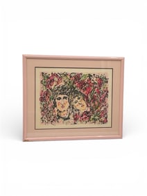 Yenn P. Ernst (1969) Limited Edition Abstract Portrait Lithograph, Signed & Numbered 49/125, Framed