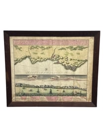 Framed Antique Map of Oran, Algeria