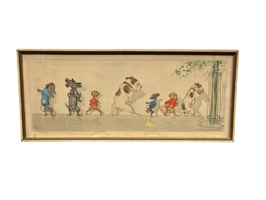 "Comme nos maîtres" by French artist Boris O'Klein (France, 1893-1985) etching