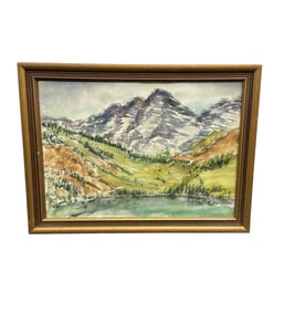 Mountain Landscape Watercolor Painting