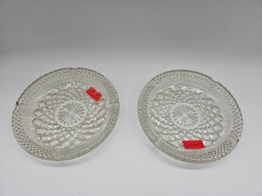 Pair of Pressed Glass Dishes