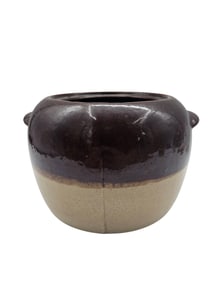 Antique Brown Glazed Stoneware Crock
