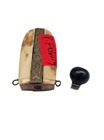 Antique Carved Bone and Brass Snuff Bottle