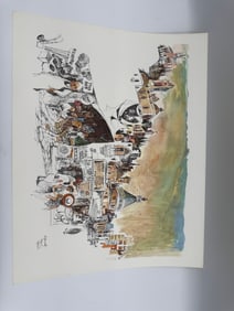 Nazareth , Jerusalem artwork signed Papas