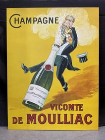 Champagne Vicomte de Moulliac Advertising Poster