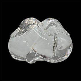 Steuben Crystal American Dogs Hand Cooler or Paperweight.