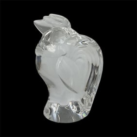 Steuben Crystal Rooster Paperweight / Hand Cooler