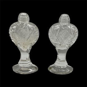 Vintage Bohemian Cut Crystal Shakers