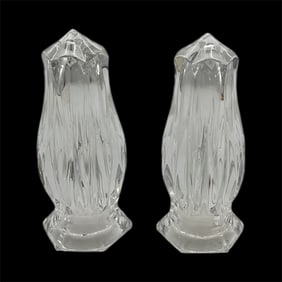 Vintage Cut Crystal Salt and Pepper Shakers Pair