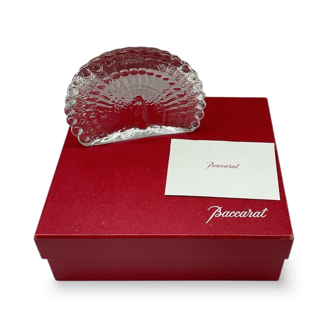 Baccarat Crystal Peacock Sculpture with Original Box (1 of 3)