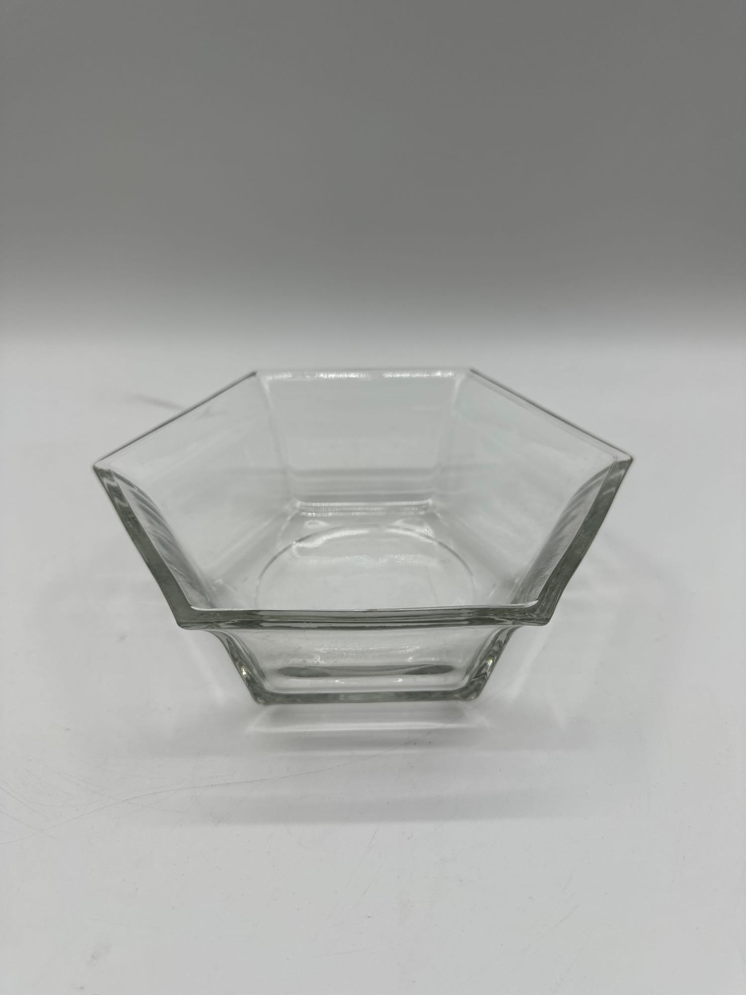Hexagonal Clear Glass Bowl (1 of 4)