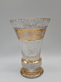 Cut Crystal Vase with Gilt Decoration