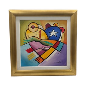 "An American Story" by Alfred Gockel ((German, b.1952) Original acrylic on canvas