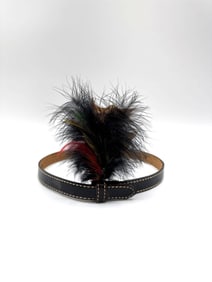 Traditional Leather Hatband with Feathers