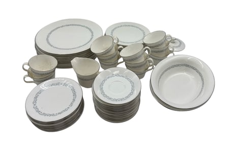 Vintage Minton “Silver Scroll?? Bone China Partial Dinner Service – England