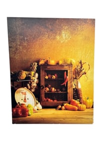 Large Signed Still Life Canvas Painting with Rustic Kitchen Scene