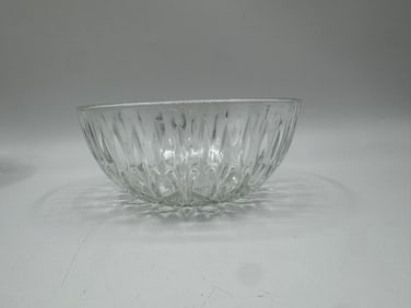 Pressed Glass Bowl with Ribbed Design