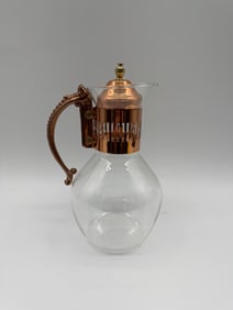 Glass Pitcher with Copper Accents