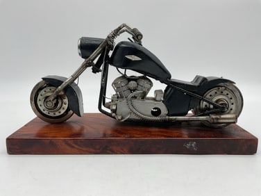 Metal Chopper Motorcycle Sculpture by Abraham, 2016