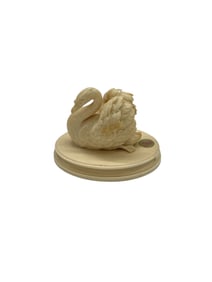 Oriental Carved Swan Figurine on Base – Decorative Hand-Carved Sculpture