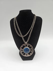 Sterling Silver & Lapis Lazuli Pendant Necklace