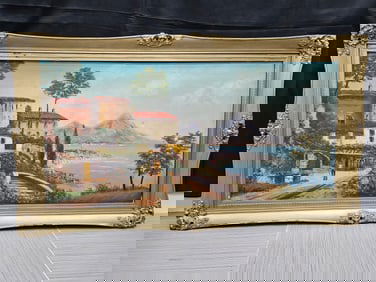 Coastal Italian Village by Armando Oil on Canvas