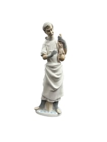 Lladro Porcelain Figurine of Male Doctor Holding Baby, Spain