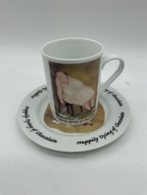 Erika Oller 'Happily Dying of Chocolate' Mug and Plate Set