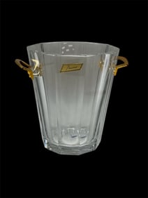 Baccarat Crystal Ice Bucket with Gilt Handles, France