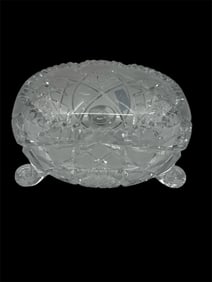Vintage Cut Crystal Footed Bowl