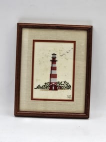 Framed Lighthouse Needlepoint