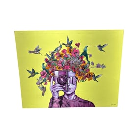 Alex Melo Vibrant Portrait with Camera and Hummingbirds