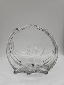 Clear Glass Bowl with Scalloped Rim