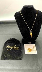 Songlines Totem by Jewel Gold-Tone Bird Skull Pendant Necklace - BRAND NEW