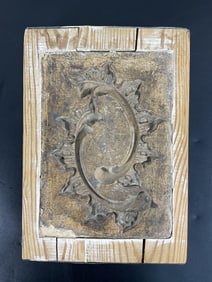 Antique Hand Carved Wooden Architectural Panel