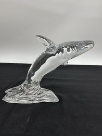 Waterford Crystal Leaping Humpback Whale Sculpture