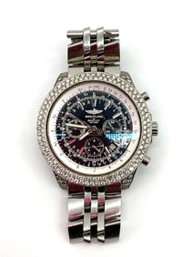 Breitling for Bentley Motors Modele Depose Chronograph Watch with Diamond Bezel and Case