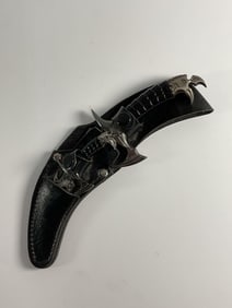 Gothic-Style Fantasy Dagger with Leather Sheath