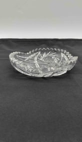 Oval Cut Glass Serving Dish