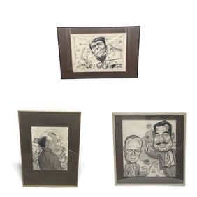 Political Caricature Drawings – Set of 3 Most Important men of the 90's