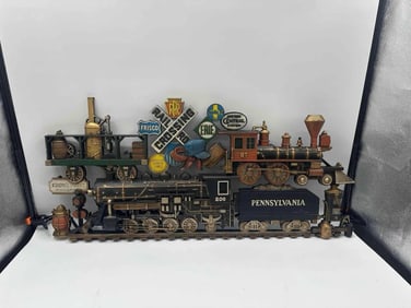 Vintage 1973 Burwood Products Railroad Train Plaque - Pennsylvania