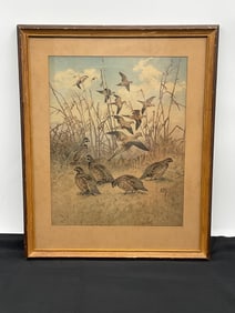 Lynne Bogue Hunt Print, Mourning Doves and Bob White